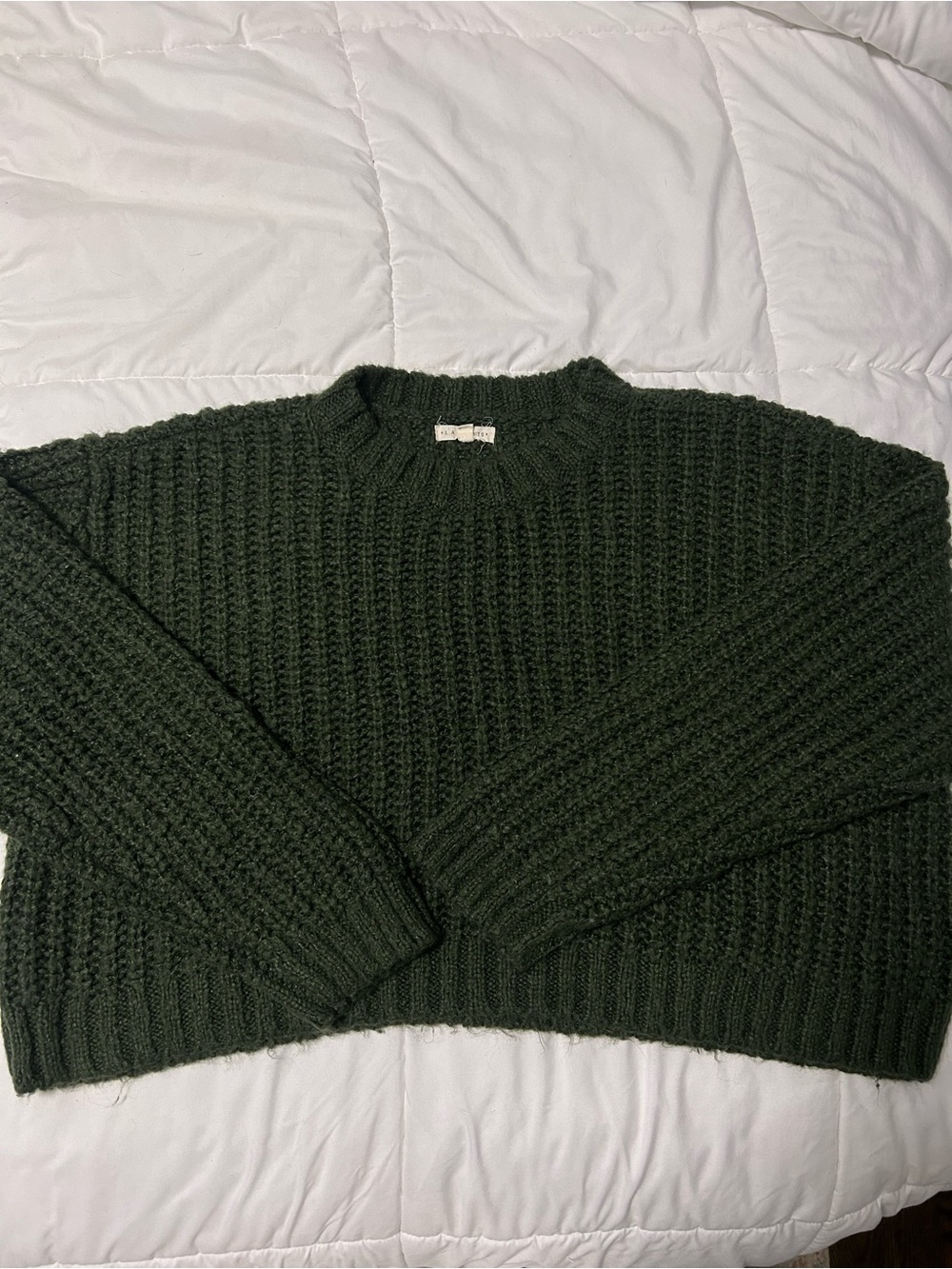 La Hearts Chunky Crewneck Sweater - Dark Green